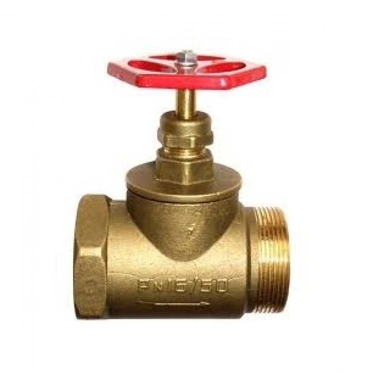 Клапан пожарного крана Ду65 прямой латунный муфта/цапка