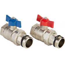 Шаровые краны без термометров для коллектора (комплект 2 штуки) 1" MC.322.06