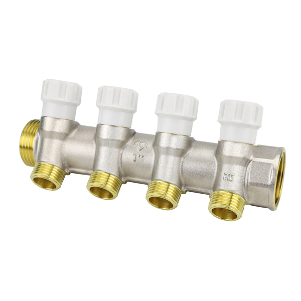 Коллектор из латуни с расходомерами и регулирующими клапанами 1",9x3/4"EK VMMG04-061509